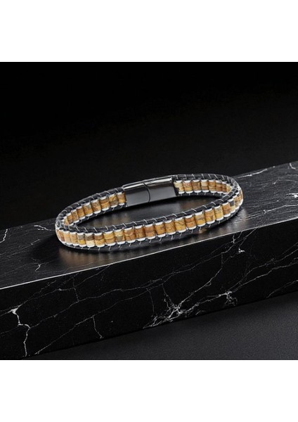 Odun Jasper & Hematit Çelik Örgülü Deri Bileklik 9592B22D8 modelleri