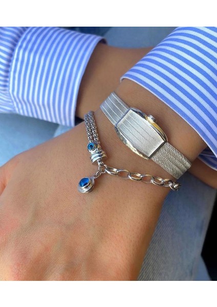 Kadın Gümüş 5 Sıra Klasik Toka Trabzon Hasır Bileklik fiyatları