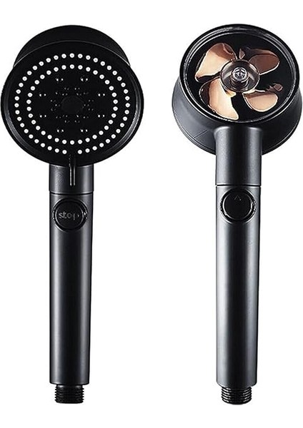 Turbo Black Power Siyah Pervaneli 5 Fonksiyonlu Yüksek Basınçlı Mat Siyah Duş Başlığı El Duşu - Garantili fiyatları