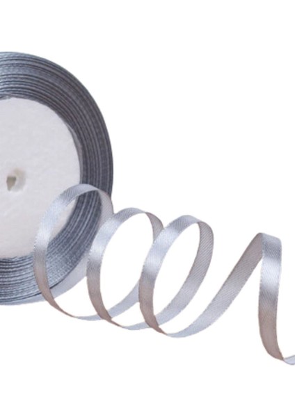 Saten Kurdele 1 cm 10 Metre Açık Gri