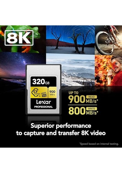320GB Profesyonel Cfexpress Tip A Gold Serisi Hafıza Kartı, 900MB/S'YE Kadar Okuma, Sinema Kalitesinde 8k Video, Anma Vpg 400 (LCAGOLD320G-RNENG) fiyatları