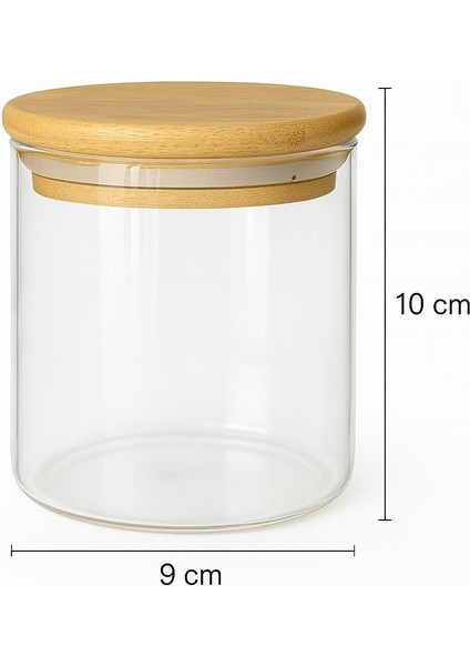 Noah Exclusıve Borosilikat Baharatlık 500 ml 6 Adet -(90 mm x 100 Mm)-Bambu Kapaklı-Sızdırmaz Silikonlu fiyatları