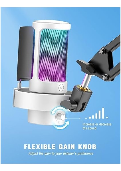 Ampligame A8 Beyaz USB Mikrofon Oyuncu Bilgisayar Mikrofonu White indirimleri