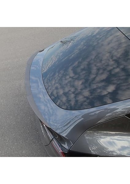 Tesla Model Y ile Uyumlu Sport Tip Arka Bagaj Üstü Spoiler Parlak Siyah (Piano Black) indirimleri