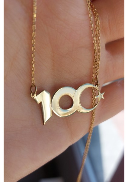 925 Ayar Gümüş 100. Yıl Kolyesi