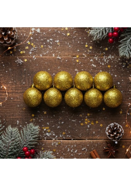 6’lı 4 cm Altın Yılbaşı Ağaç Süsü Seti – Parlak Noel Topu Dekorasyon modelleri
