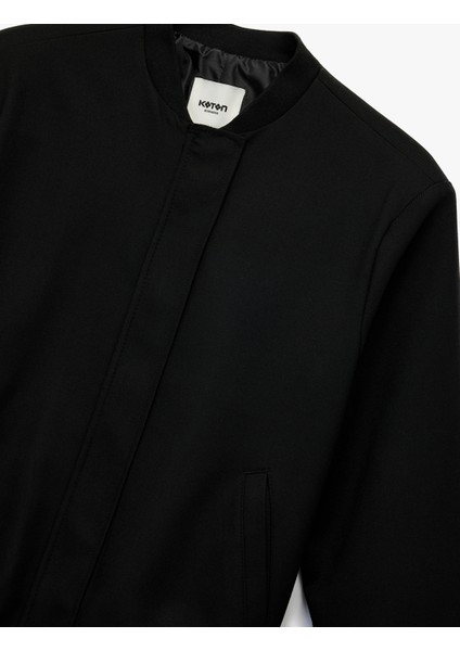 Uzun Kollu Viskon Karışımlı Cep Detaylı Bomber Ceket indirimleri