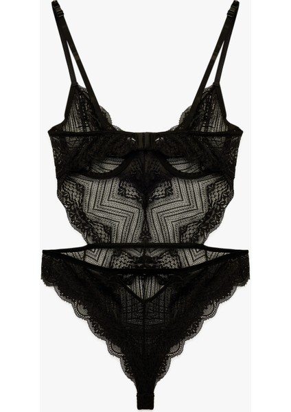 V Yaka Askılı Dantelli Bodysuit fiyatları