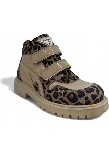 Leopar Desenli Hakiki Deri Ortopedik Kız Bot modelleri