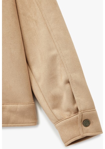 Regular Fit Kapaklı Cepli Gömlek Yaka Düğmeli Suni Süet Ceket indirimleri