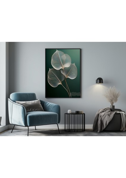 Metal Çerçeveli Gerçek Camlı Tablo, Yaprak Temalı Dijital Baskılı Tablo, Salon, Oturma Odası Tablo modelleri