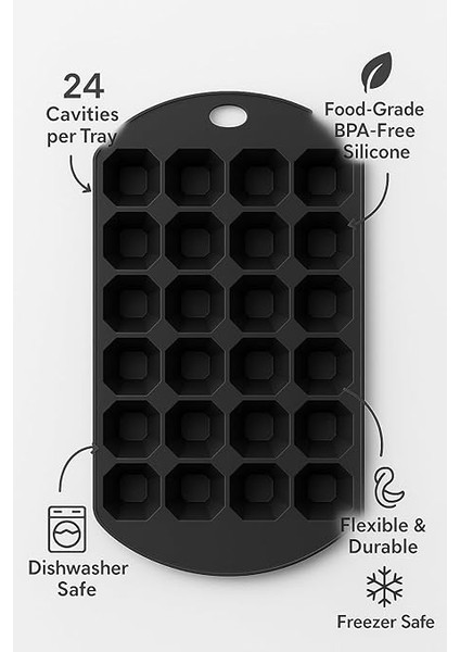 Silikon Piramit Buz Kalıbı 24 Bölmeli Buzluk Kalıbı Ikili Set Esnek Kolay Çıkartılabilir Gıda Uyumlu Malzeme Buz Yapma Dondurucu Uyumlu 2 Adet indirimleri