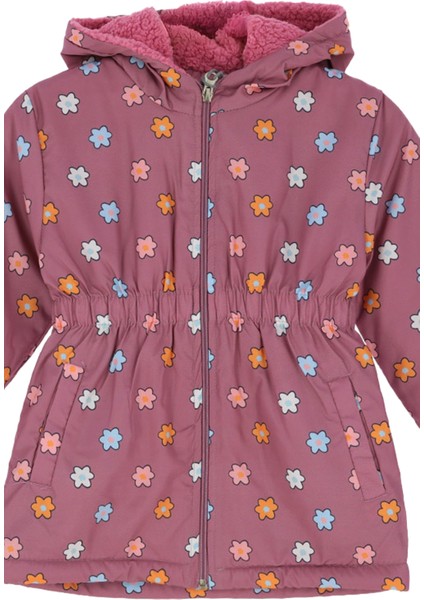 Kız Çocuk Içi Peluş Astarlı-Desenli-Kapüşonlu-Beli Lastikli Mont 12363 fiyatları