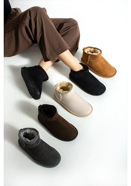 Moscow Mini Taba Süet Yarım Bot Içi Tüylü Düz Taban Kadın Ayakkabı fırsatları