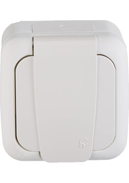 Topraklı Kapaklı Beyaz Priz