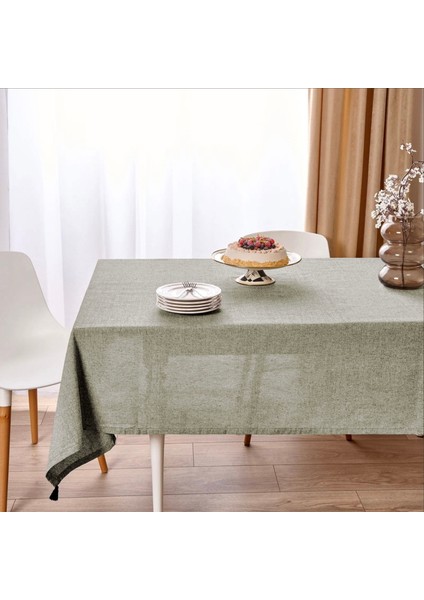 Soft Tuch Püsküllü Masa Örtüsü - Yeşil - 150X220 cm