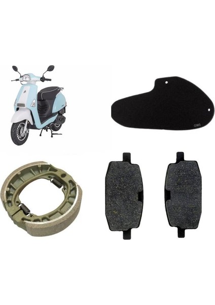 Mondial Revival 50 Bakım Seti Ön-Arka Balata ve Hava Filtresi