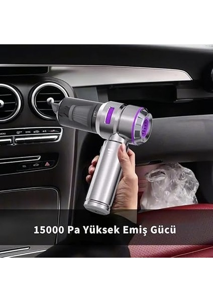 Içi Şarjlı Süpürge, Çok Amaçlı Süpürge, 15000 Pa Yüksek Emiş Gücü, 7 Farklı Kullanılabilir Başlık, 2000 Mah Batarya, 3 Kademeli Güç Modu, Yüksek Çekiş ve Üfleme, Vakumlu Araç Içi Süpürge indirimleri