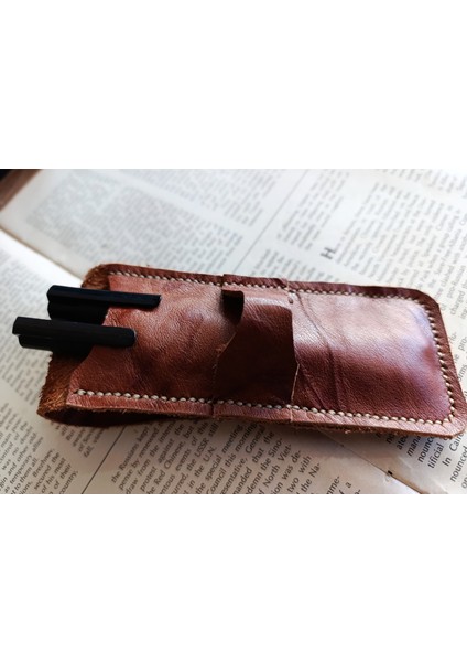 Crazy Hors Hakiki Deri El Emeği Özel Kalemleriniz Için Kalemlik Kalem Kutu 27 cm 6 cm Nlu1 modelleri