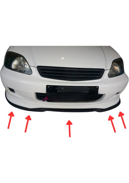 Honda Civic Ies Es Uyumlu Evrensel Universal 3 Parça Cupra Kupra Ön Ek Tampon Dili Lip Esnek Karlık modelleri