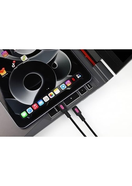 Type C-C Power Delivery Hızlı Şarj Kablosu, Siyah Kablo, Fuşya/siyah Uçlar (150 Cm) fiyatları