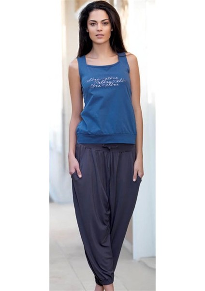 Bayan Yazlık Poly Şalvarlı Pijama 21519 indirimleri