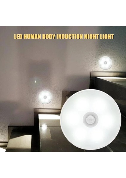 Hareket Sensörlü LED Gece Lambası USB Şarj Edilebilir Kısılabilir Mutfak Dolap Işığı Kablosuz