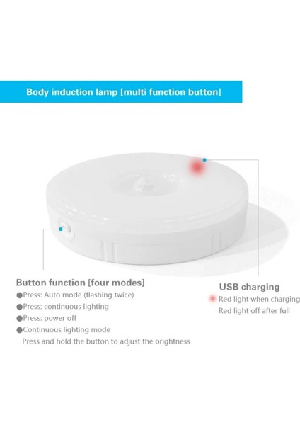 Hareket Sensörlü LED Gece Lambası USB Şarj Edilebilir Kısılabilir Mutfak Dolap Işığı Kablosuz modelleri