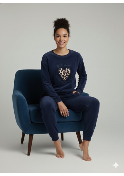 Kışlık Polar Kumaş Uzun Kol Kadın Pijama Takımı fiyatları