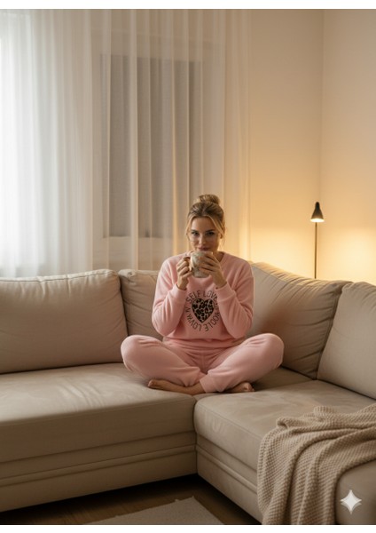 Kışlık Polar Kumaş Uzun Kol Kadın Pijama Takımı fiyatları