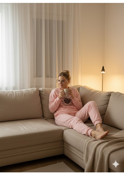 Kışlık Polar Kumaş Uzun Kol Kadın Pijama Takımı modelleri