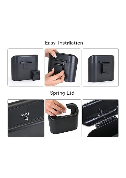 2 Parça Küçük Araba Çöp Kutusu, Evrensel Taşınabilir Mini Araç Çöp Torbası Ile Ev, Ofis, Mutfak Için indirimleri