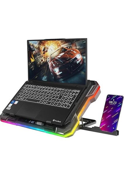 S49 Cyclone Laptop Notebook Soğutucu Stand Rgb Renkli Oyunculara Özel 2 USB Port 140MM Fan 14-19INÇ modelleri