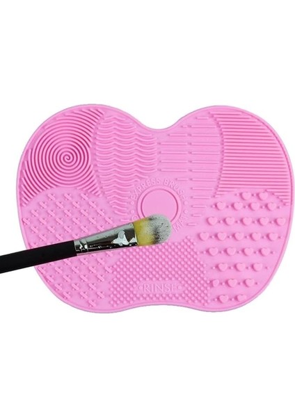 Silikon Makyaj Fırça Temizleme Pedi Pratik ve Kolay Kullanımlı Fırça Temizleyici Mat Aparat (15 Cm)