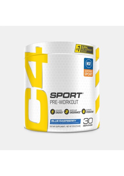 C4 Sport Pre-Workout Blue Raspberry 7.5 Oz (213 G) 30 Servis Usa