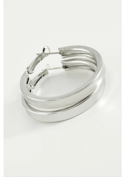 Düz Kare Halka Küpe 3,5 cm