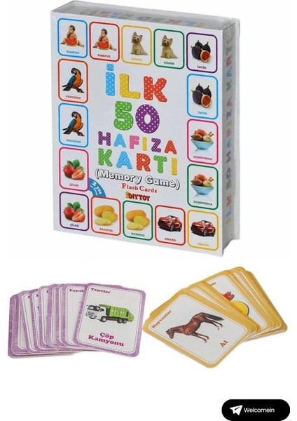 Oyuncak Minik Bebeğimin Ilk 50 Hafıza Kartları ve Ilk 50 Meyve Sebze Kartları Flash Kart 2'li Set fiyatları