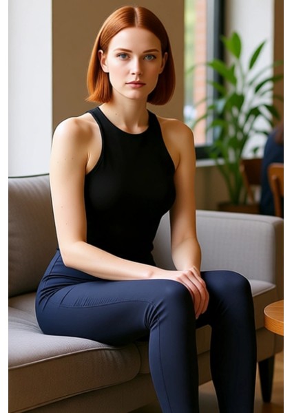 Kadın Örme Halter Yaka Üst Spor ve Günlük Kullanım Için Ideal Kaliteli Şık Rahat Modern Zarif