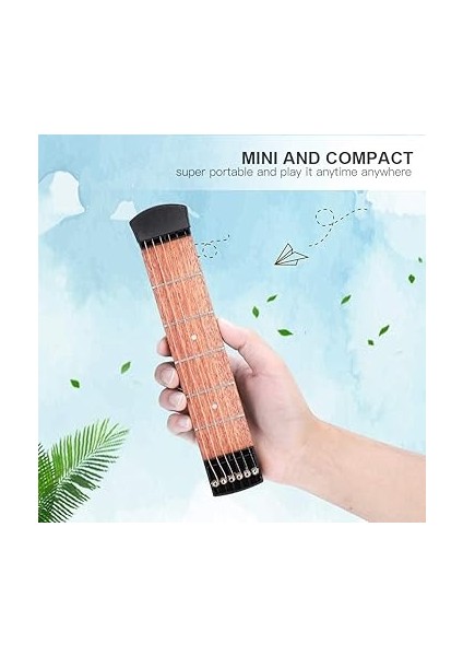 Gitar, 6 Telli 6 Perdeli Cep Gitar Maun Klavye Acemi Için Hızlılık Eğitim Aracı fırsatları