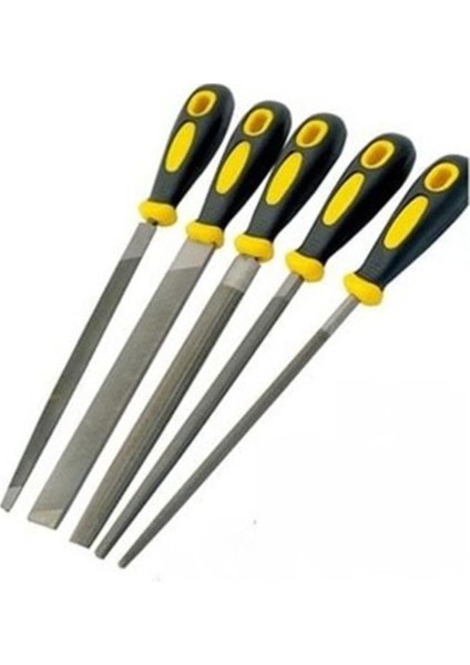 32 cm Büyük Boy 5 Li Eğe Seti Marka Yüksek Kalite Üçken Kare Oval Set 1410