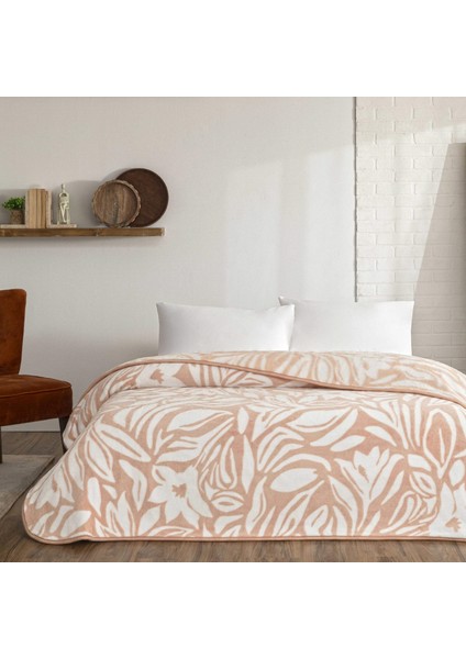 Alina Tek Kişilik Battaniye Pudra