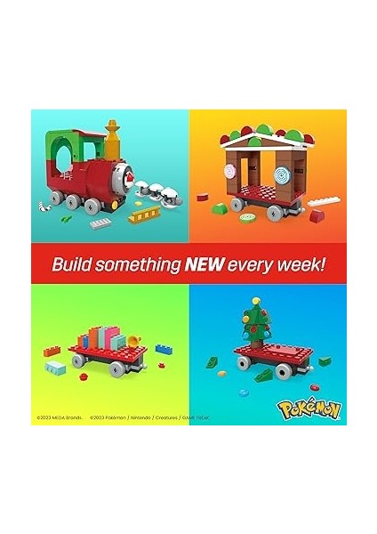 Pokémon™ Tatil Treni 373 Parçasıyla ve Eğlenceli Sürprizlerle Mega Pokémon Tatil Treni Birleştirilebilir Set HHP69 modelleri