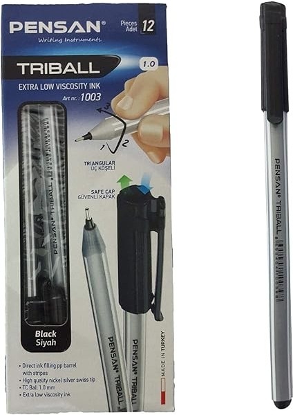 Trıball Tükenmez Kalem Siyah 12.li - PE01003TKSI fiyatları