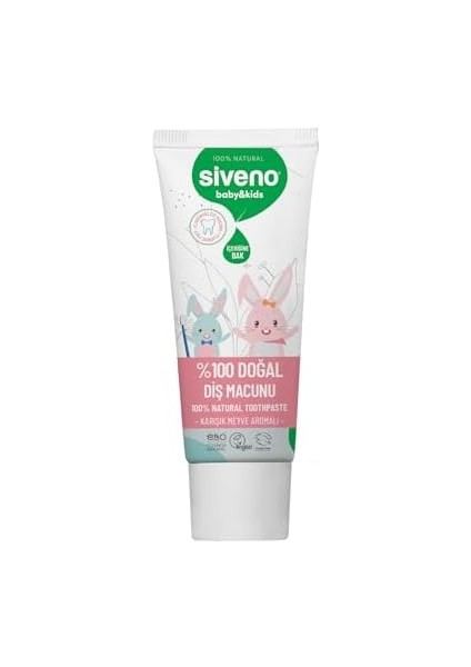 SIVENO%100 Doğal Florürsüz Karışık Meyve Aromalı Bebek ve Çocuk Için Diş Macunu 50 ml fiyatları