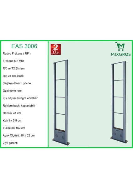 Eas 3006 Mağaza Hırsız Ürün Koruma Alarm Sistemi Radyo Frekans Rf