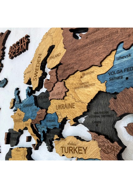 Leo Ahşap Dünya Haritası