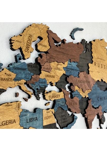 Leo Ahşap Dünya Haritası