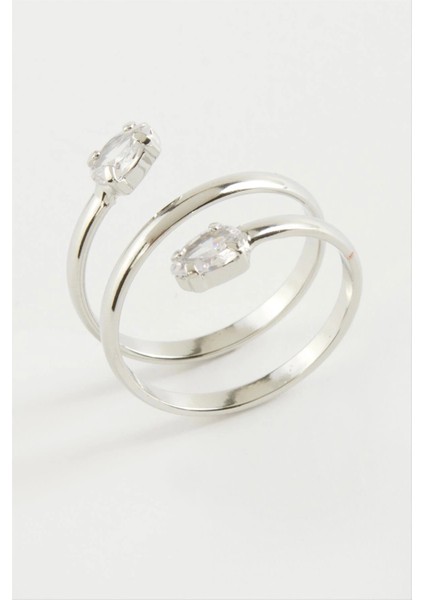 Oval Zirkon Taşlı Yüzük