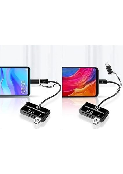 Micro USB 3in1 Sd Micrsd Kart Okuyucu Otg Çevirici Kablosu modelleri