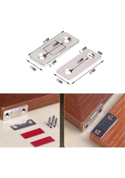 ® 2 Çift Çok Amaçlı Kapı Kapak Dolap Çekmece Mobilya Durdurucu Kapatıcı Mıknatıslar